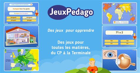 Jeuxpedago : des jeux pour apprendre. Jeux ecole, jeux college,。